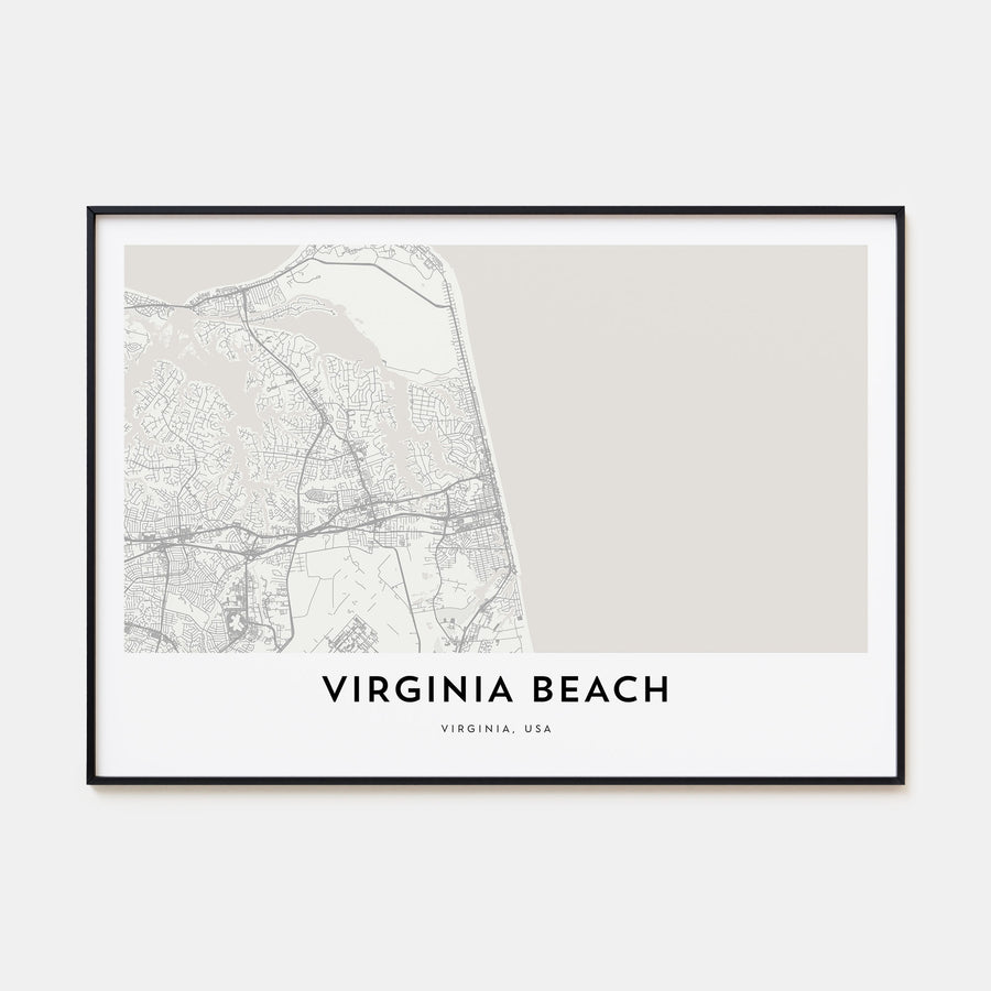 Virginia Beach Map Landscape Poster