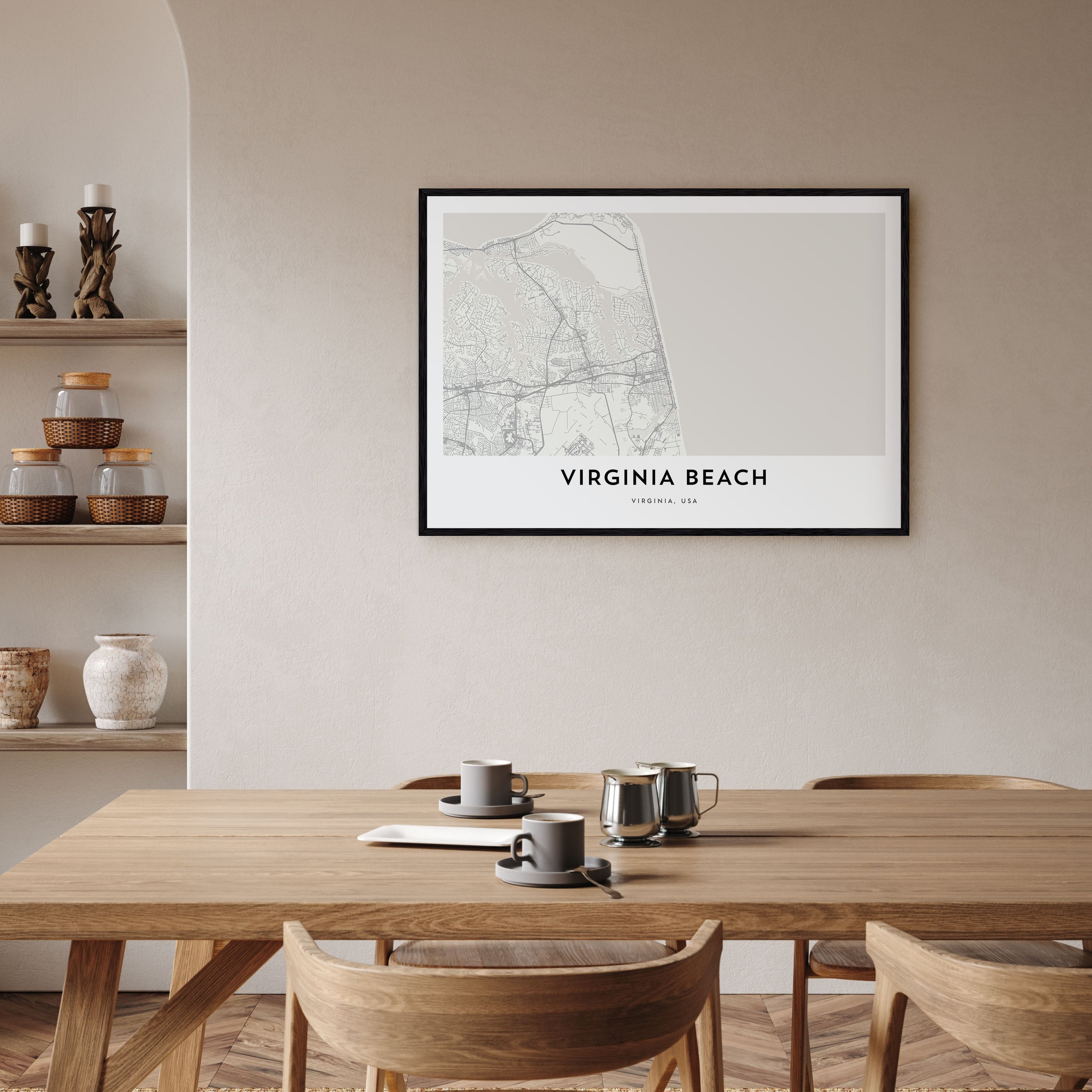 Virginia Beach Map Landscape Poster
