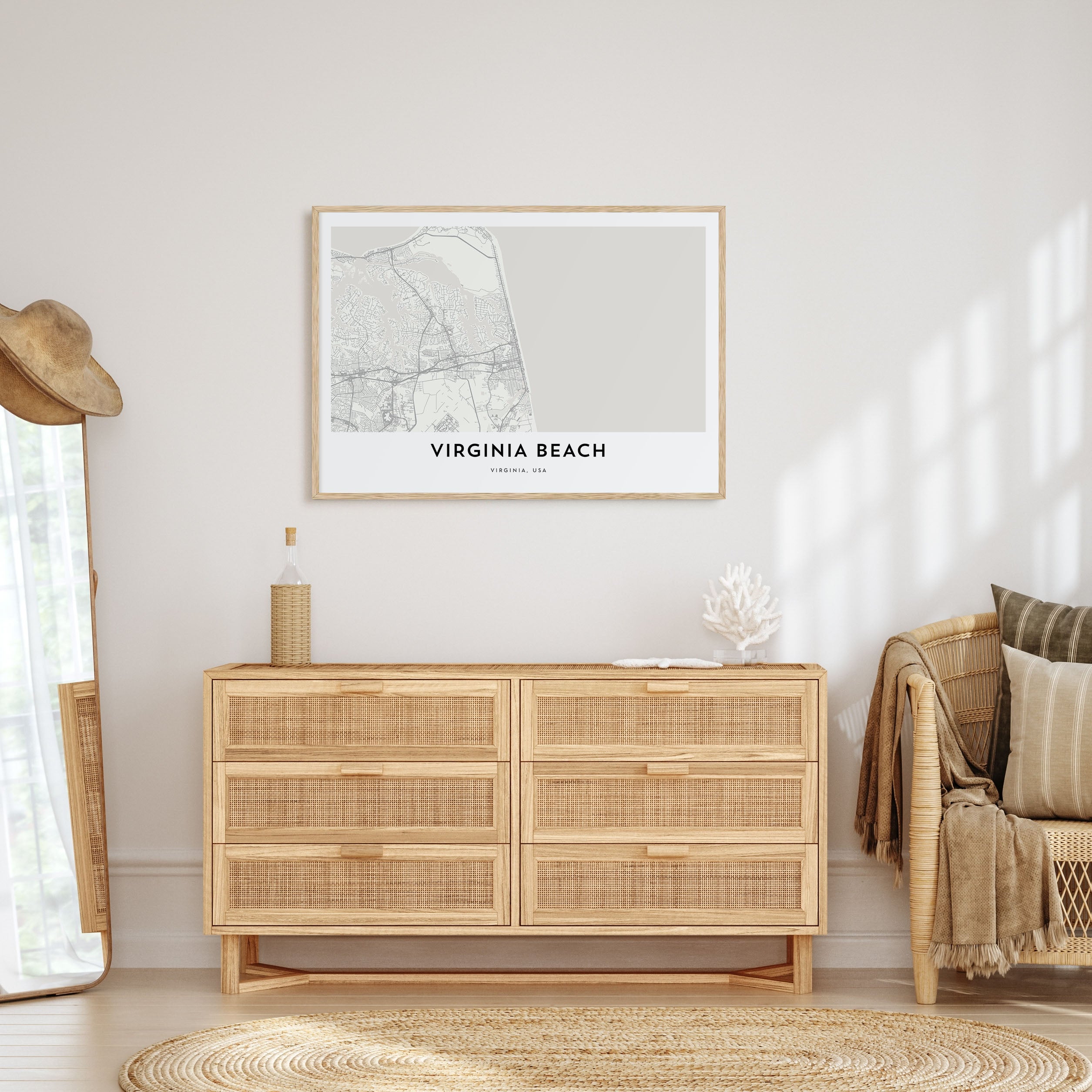 Virginia Beach Map Landscape Poster