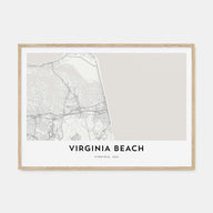 Virginia Beach Map Landscape Poster