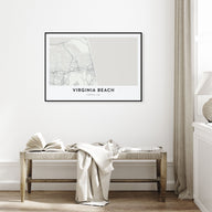 Virginia Beach Map Landscape Poster