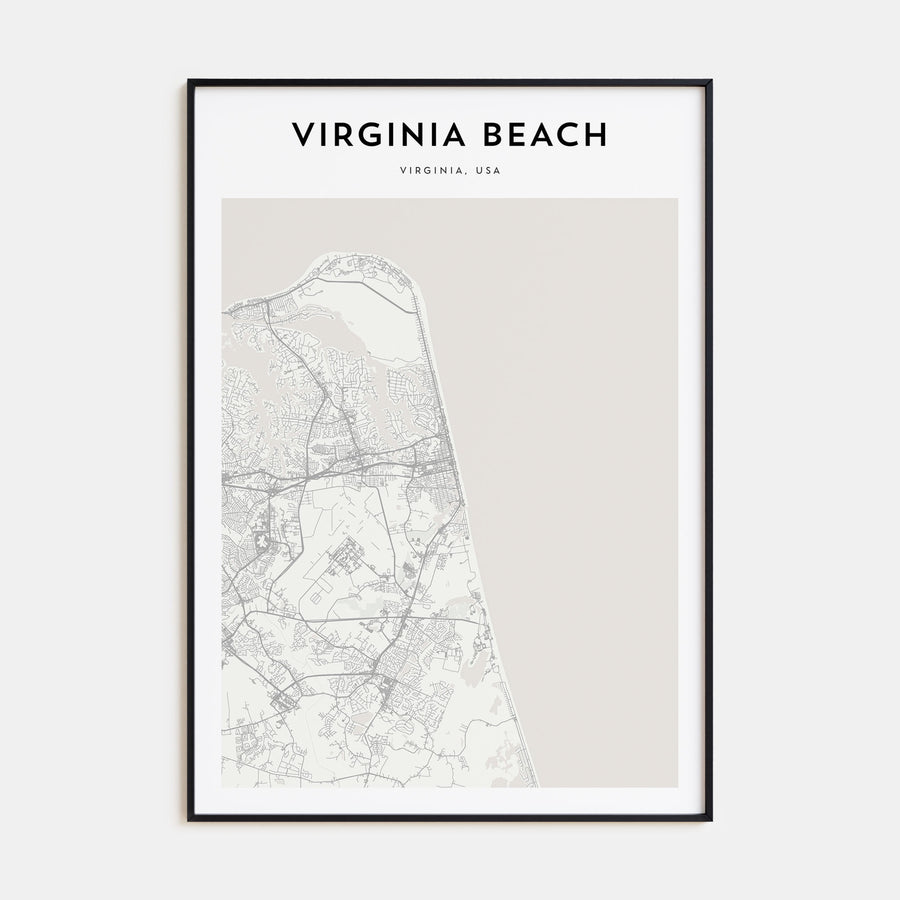 Virginia Beach Map Portrait Poster