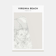 Virginia Beach Map Portrait Poster