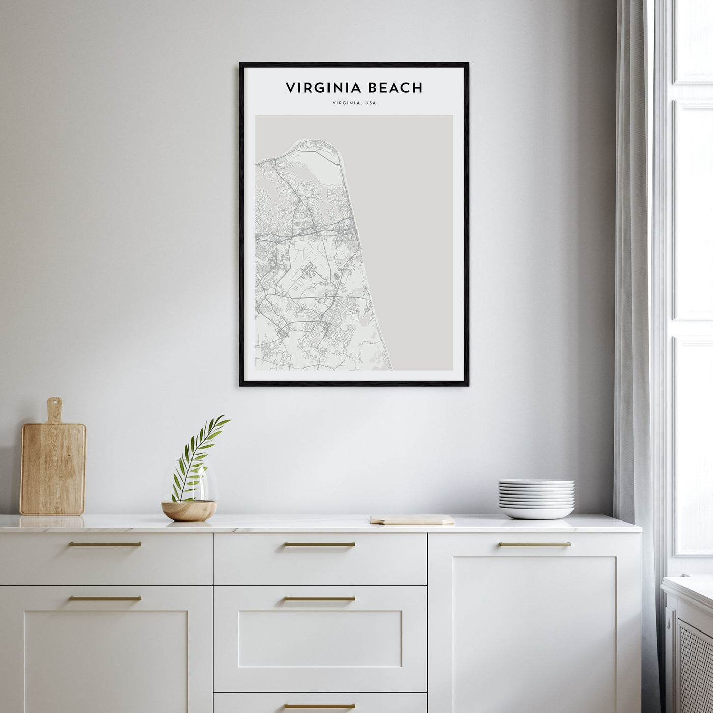 Virginia Beach Map Portrait Poster