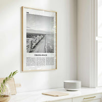 Virginia Beach Print Black and White, Virginia Beach Wall Art, Virginia Beach Poster, Virginia, USA, United States, North America