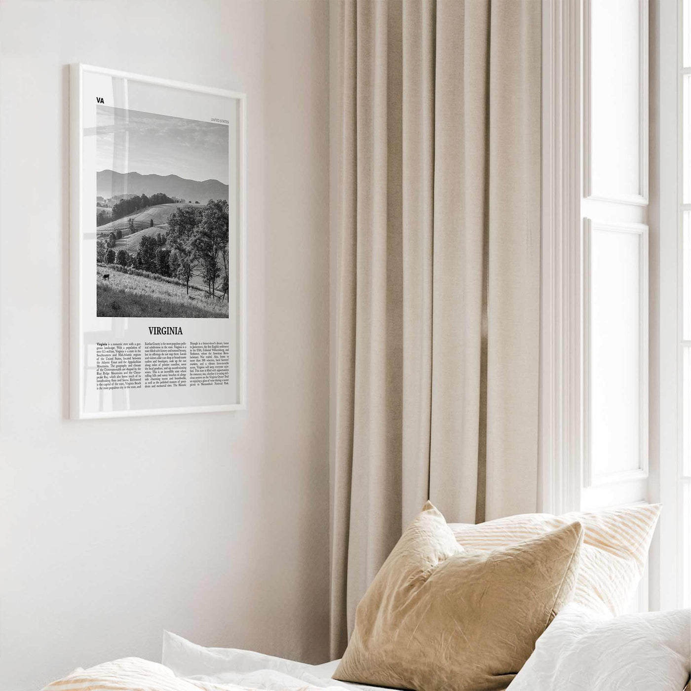 Virginia Print Black and White No 1, Virginia Wall Art, Virginia Poster, Virginia Photo, Virginia Wall Decor, USA, United States