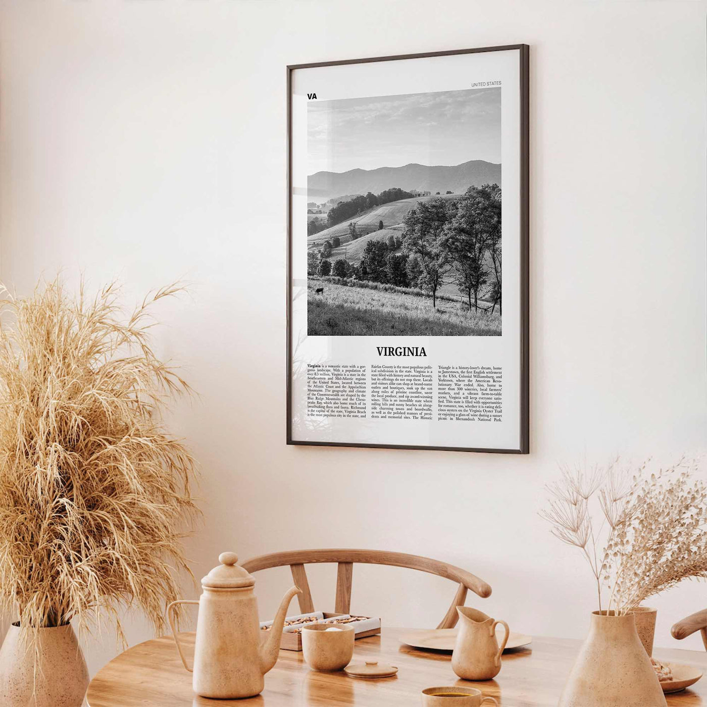Virginia Print Black and White No 1, Virginia Wall Art, Virginia Poster, Virginia Photo, Virginia Wall Decor, USA, United States