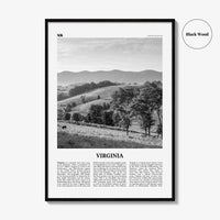 Virginia Print Black and White No 1, Virginia Wall Art, Virginia Poster, Virginia Photo, Virginia Wall Decor, USA, United States