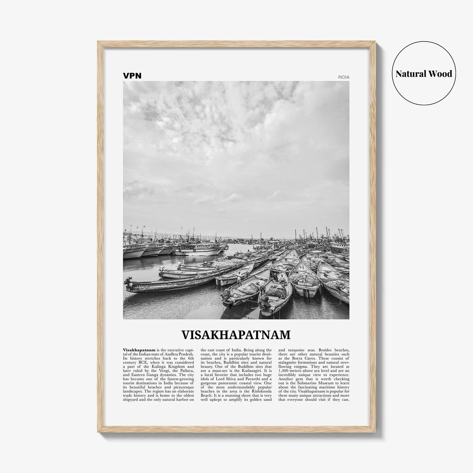 Visakhapatnam Print Black and White, Visakhapatnam Wall Art, Visakhapatnam Poster, Visakhapatnam Photo, Visakhapatnam Wall Décor, India