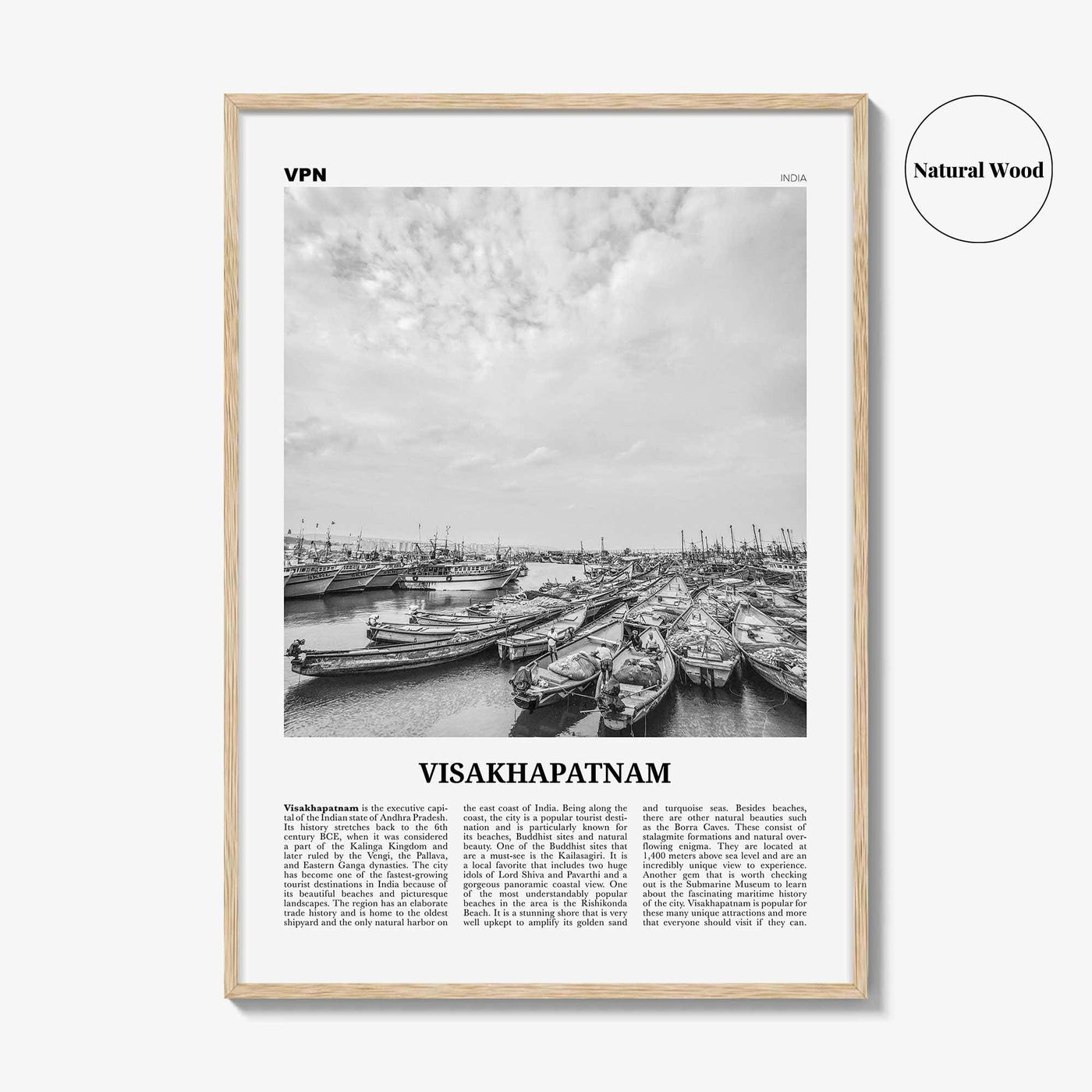 Visakhapatnam Print Black and White, Visakhapatnam Wall Art, Visakhapatnam Poster, Visakhapatnam Photo, Visakhapatnam Wall Décor, India