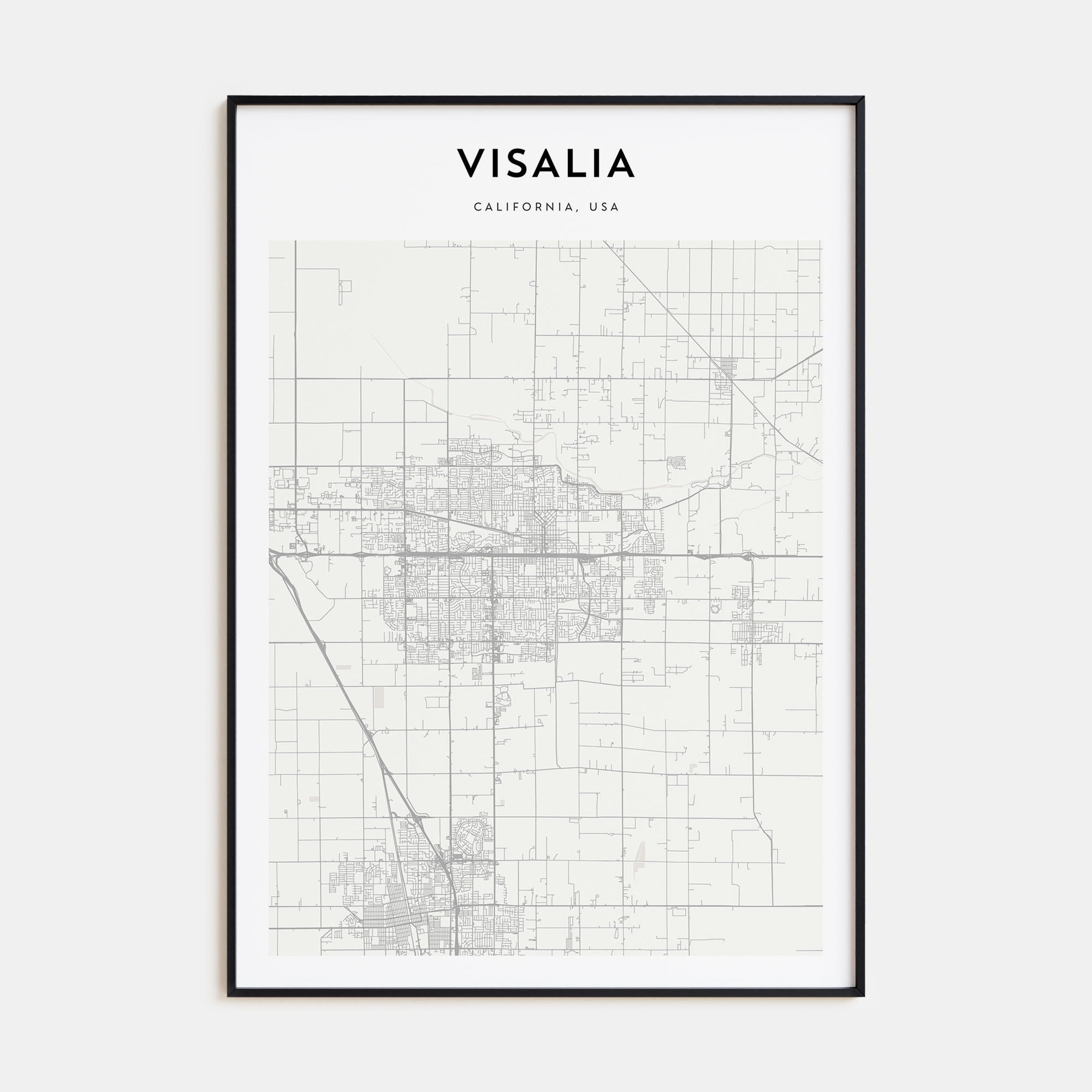 Visalia Map Portrait Poster