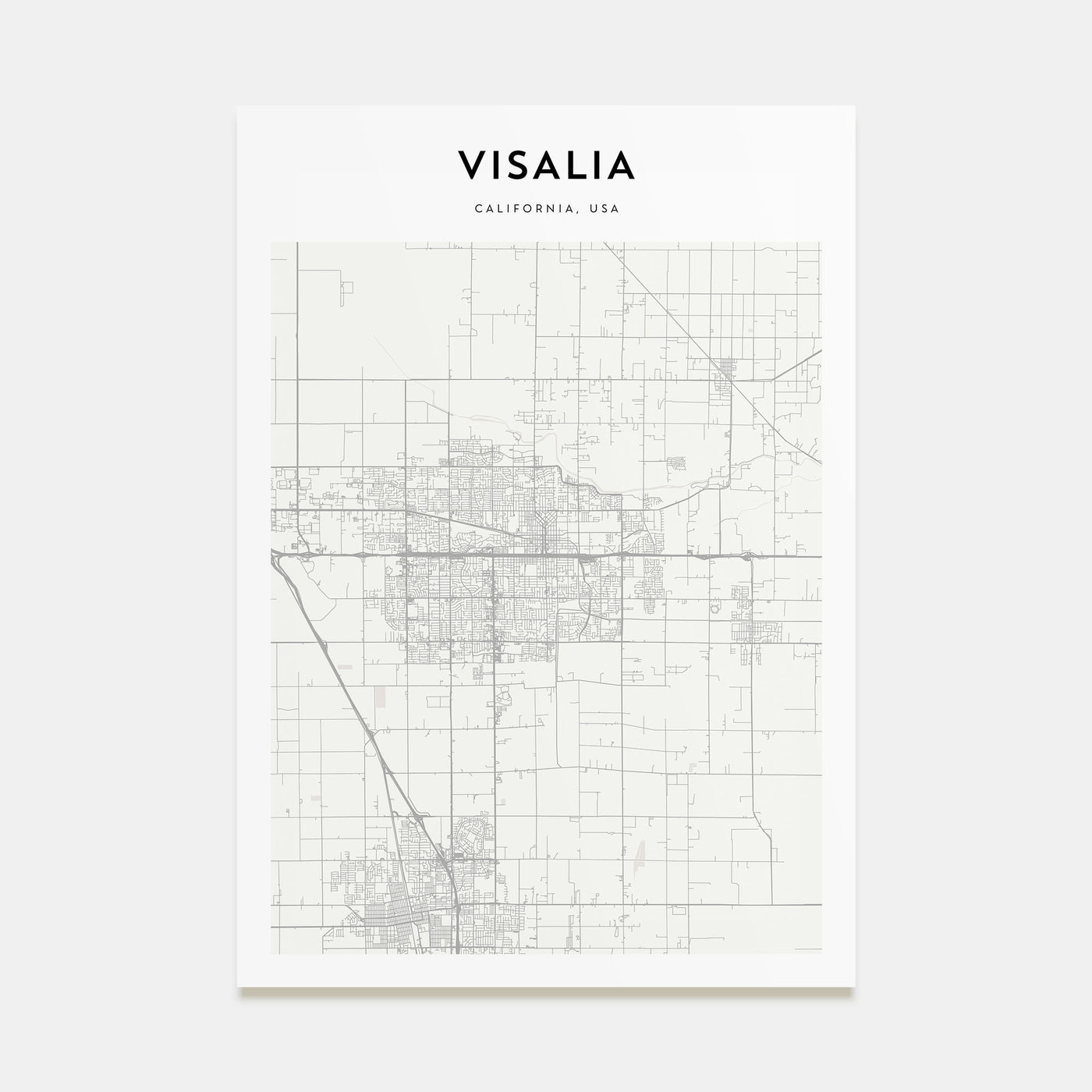 Visalia Map Portrait Poster