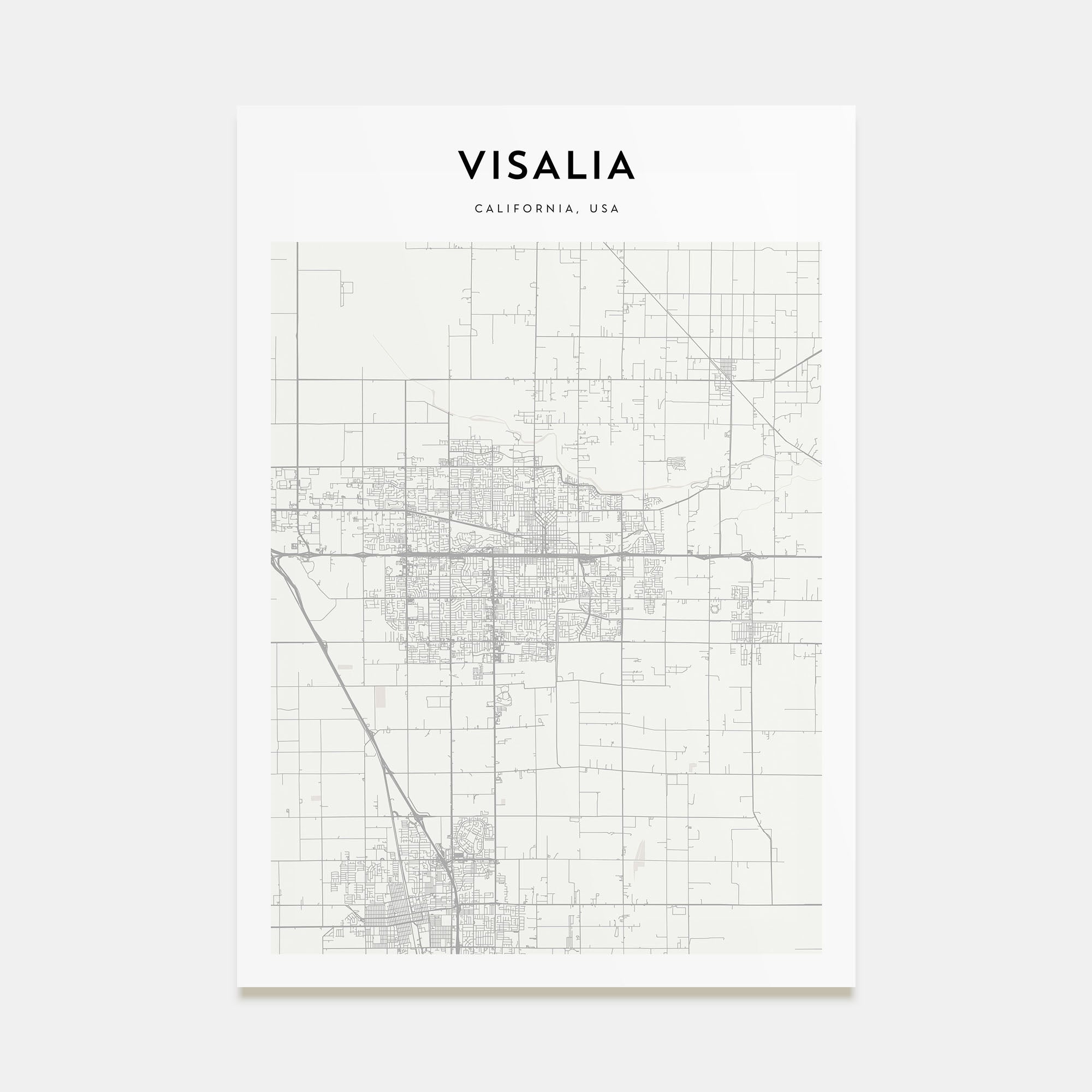 Visalia Map Portrait Poster