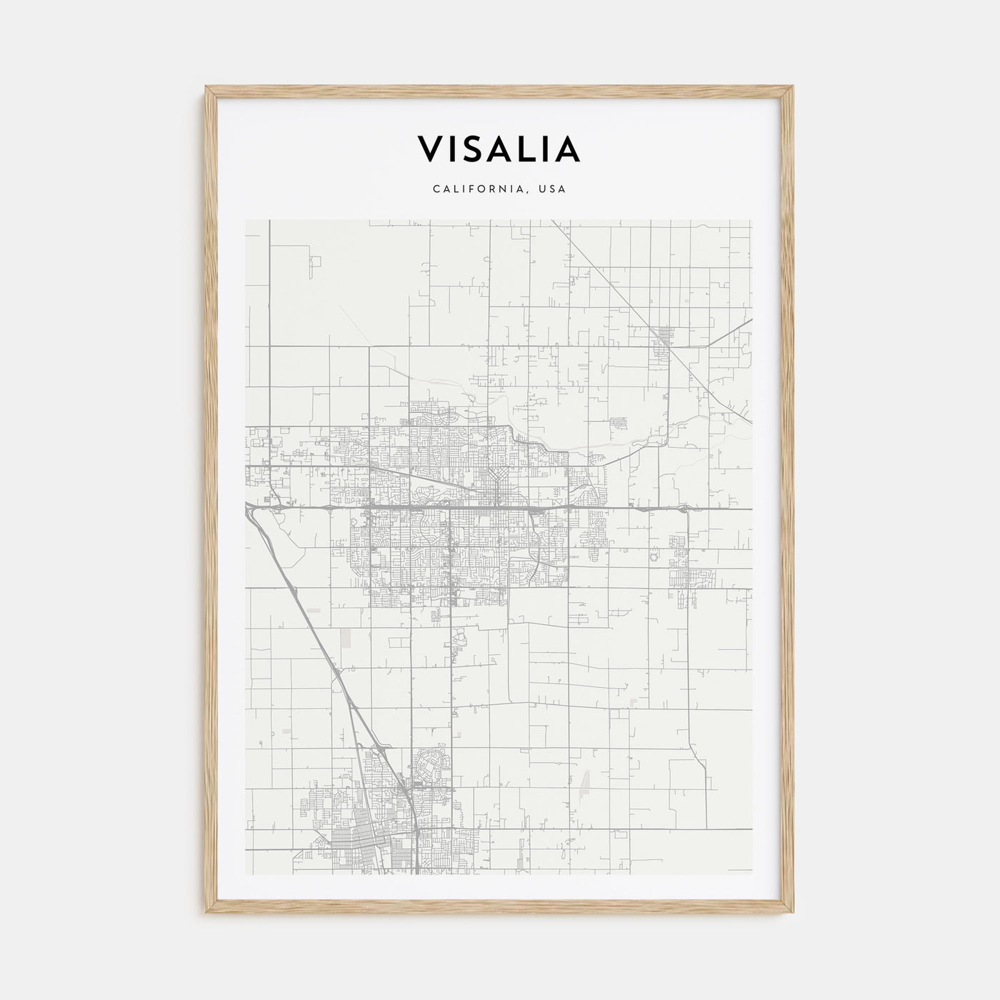 Visalia Map Portrait Poster