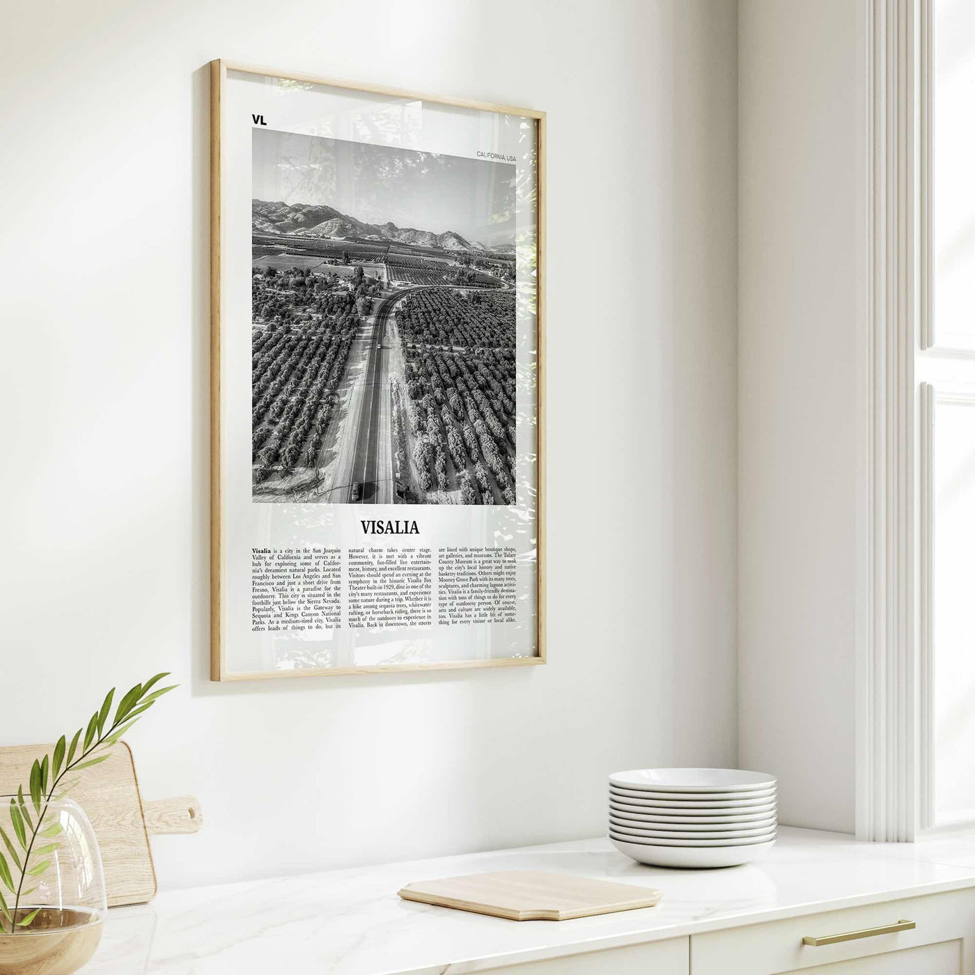 Visalia Print Black and White, Visalia Wall Art, Visalia Poster, Visalia Photo, Visalia Map, Visalia Wall Decor, California, USA