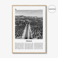 Visalia Print Black and White, Visalia Wall Art, Visalia Poster, Visalia Photo, Visalia Map, Visalia Wall Decor, California, USA