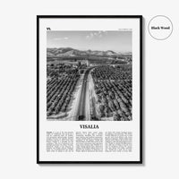 Visalia Print Black and White, Visalia Wall Art, Visalia Poster, Visalia Photo, Visalia Map, Visalia Wall Decor, California, USA