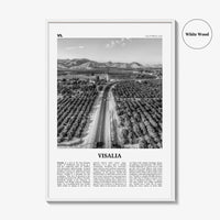 Visalia Print Black and White, Visalia Wall Art, Visalia Poster, Visalia Photo, Visalia Map, Visalia Wall Decor, California, USA