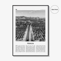 Visalia Print Black and White, Visalia Wall Art, Visalia Poster, Visalia Photo, Visalia Map, Visalia Wall Decor, California, USA