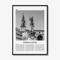 Vitoria Gasteiz Print Black and White, Vitoria-Gasteiz Wall Art, Vitoria-Gasteiz Poster, Vitoria-Gasteiz Photo, Vitoria-Gasteiz Décor, Map