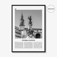 Vitoria Gasteiz Print Black and White, Vitoria-Gasteiz Wall Art, Vitoria-Gasteiz Poster, Vitoria-Gasteiz Photo, Vitoria-Gasteiz Décor, Map