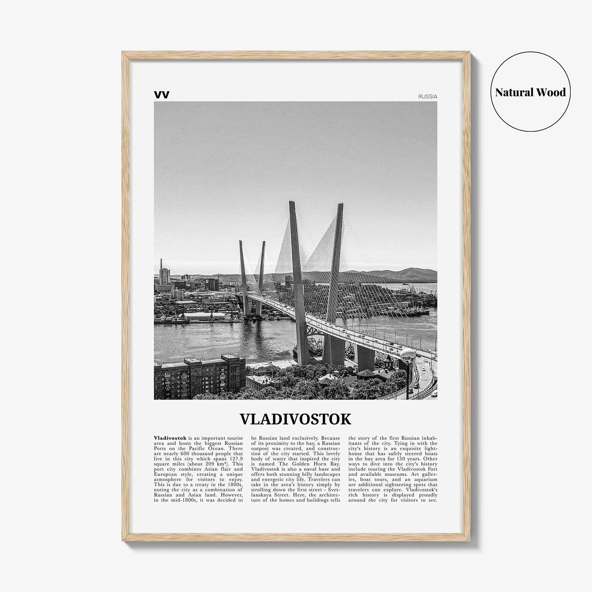 Vladivostok Print Black and White, Vladivostok Wall Art, Vladivostok Poster, Vladivostok Photo, Vladivostok Décor, Vladivostok Map, Russia