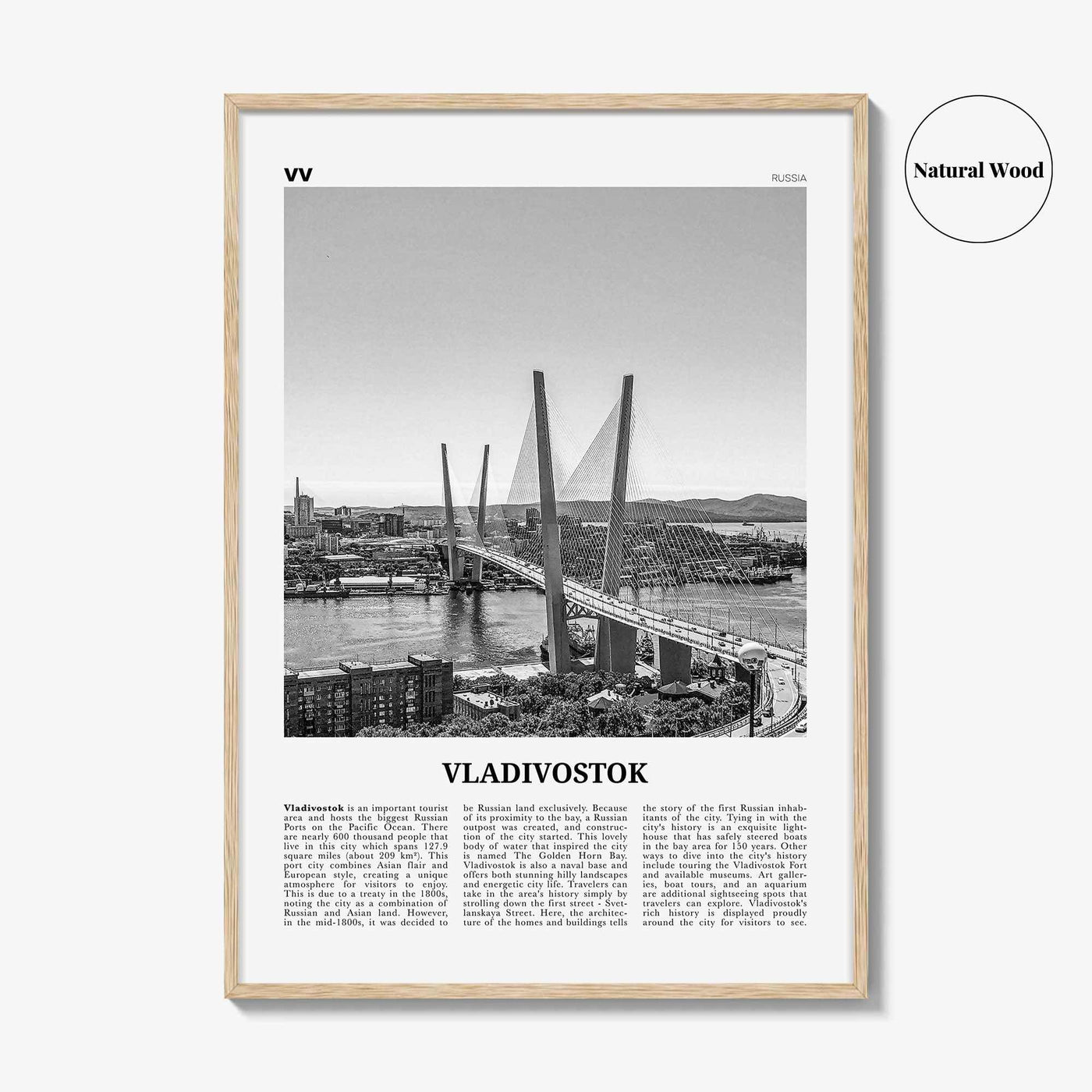 Vladivostok Print Black and White, Vladivostok Wall Art, Vladivostok Poster, Vladivostok Photo, Vladivostok Décor, Vladivostok Map, Russia
