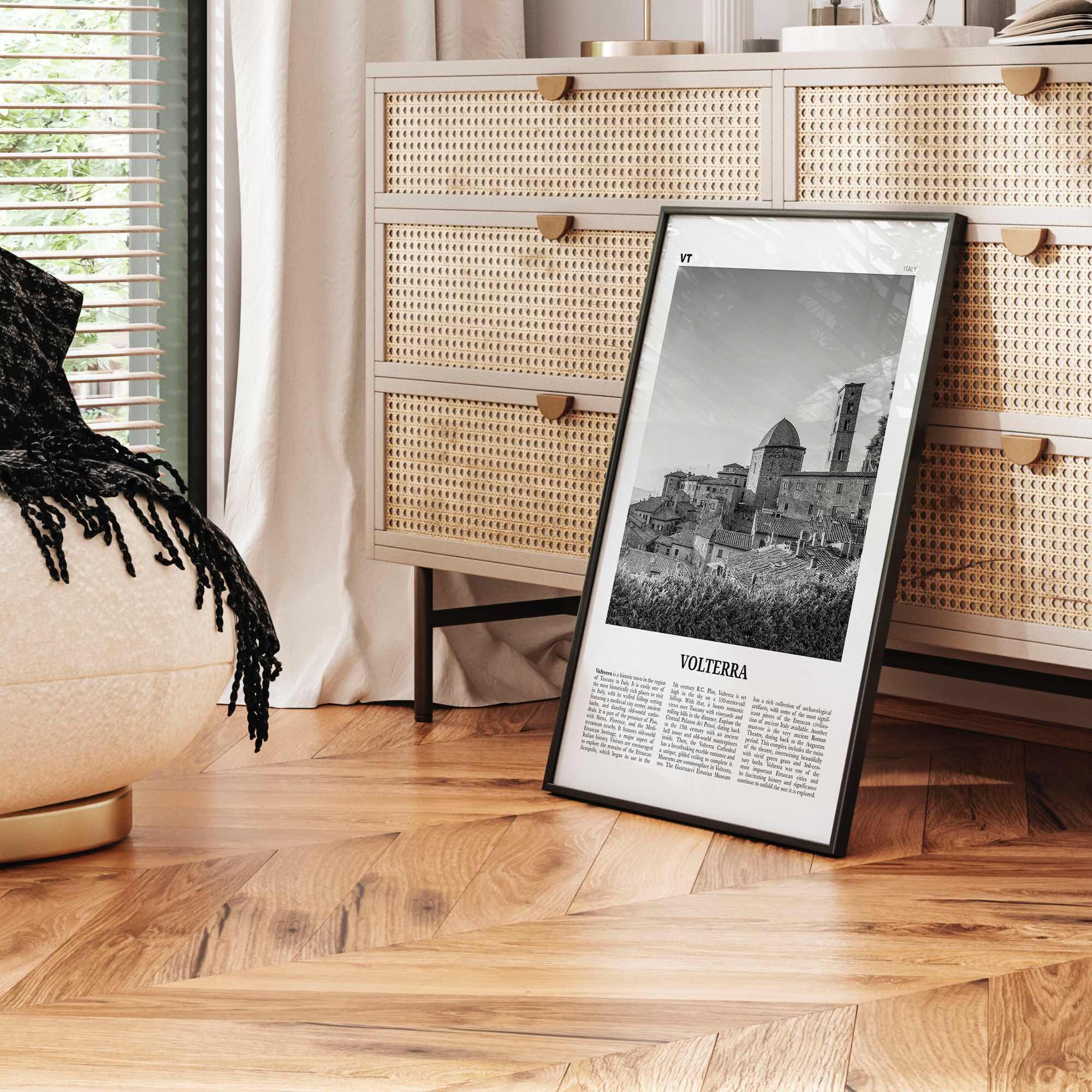 Volterra Print Black and White, Volterra Wall Art, Volterra Poster, Volterra Photo, Volterra Map, Volterra Wall Decor, Italy, Italia