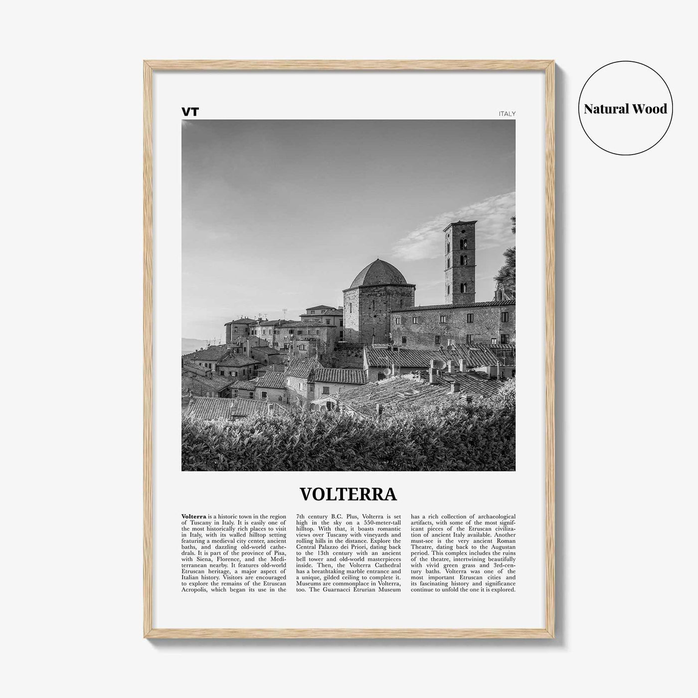 Volterra Print Black and White, Volterra Wall Art, Volterra Poster, Volterra Photo, Volterra Map, Volterra Wall Decor, Italy, Italia
