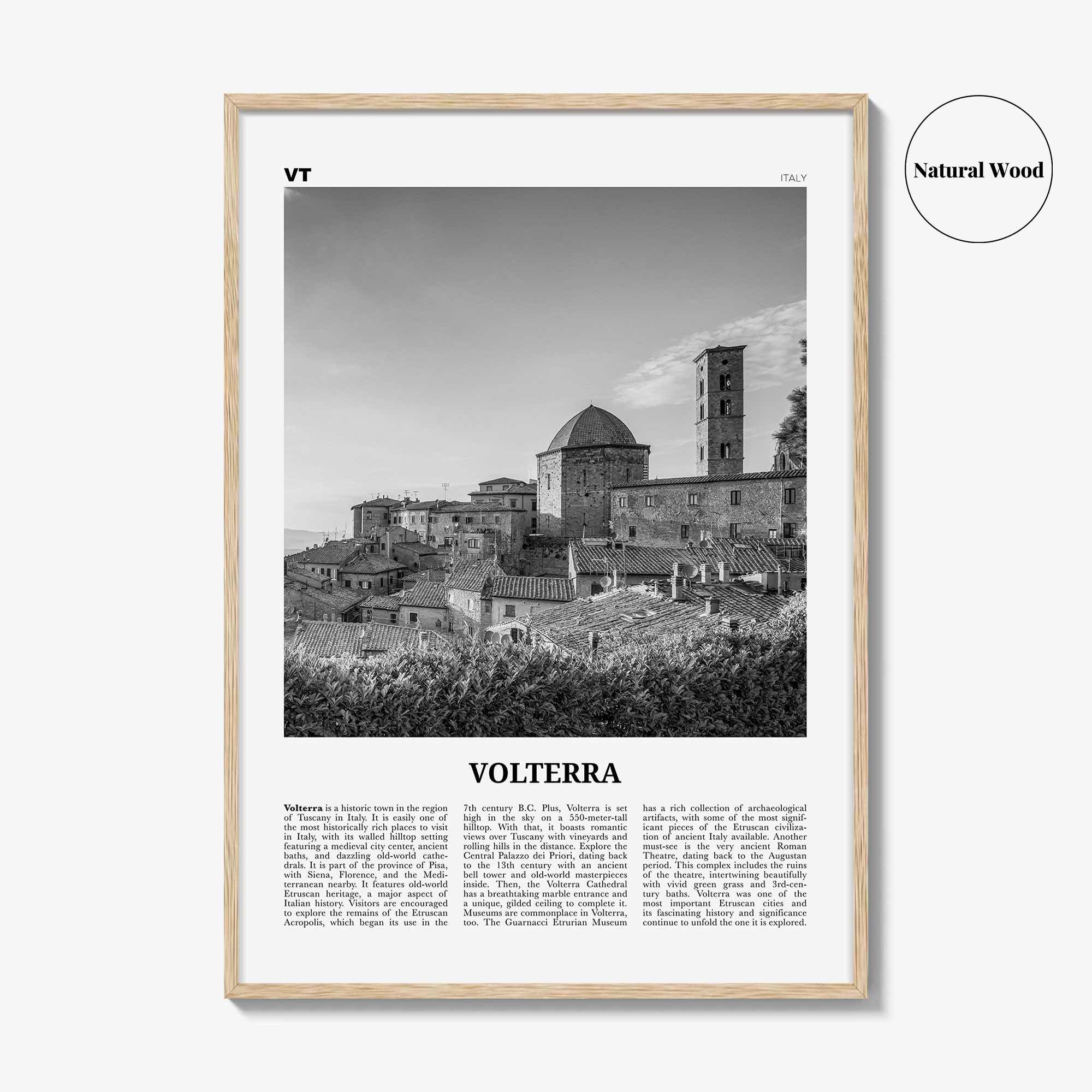 Volterra Print Black and White, Volterra Wall Art, Volterra Poster, Volterra Photo, Volterra Map, Volterra Wall Decor, Italy, Italia