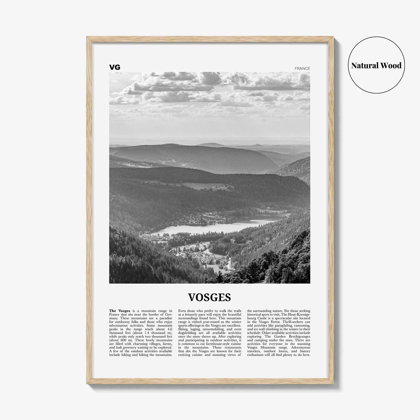 Vosges Print Black and White, Vosges Wall Art, Vosges Poster, Vosges Photo, Vosges Wall Décor, Vosges Map, France