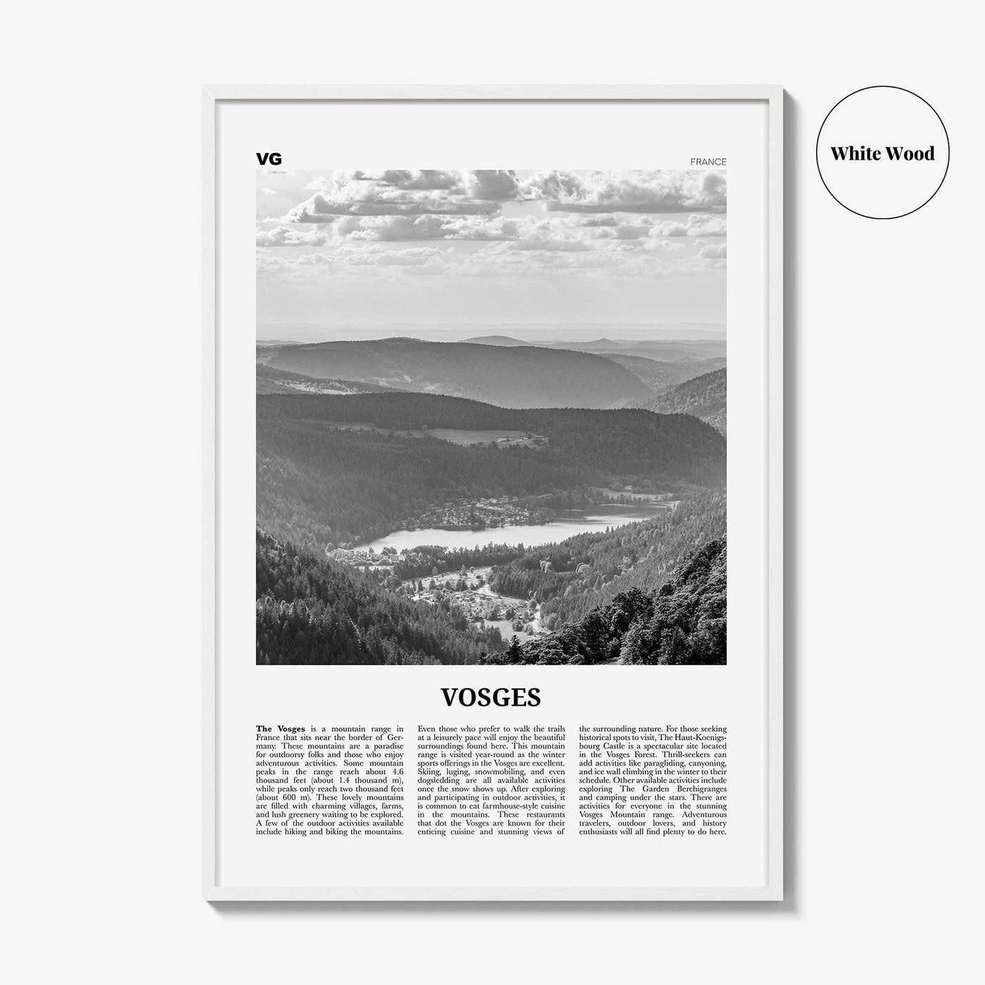 Vosges Print Black and White, Vosges Wall Art, Vosges Poster, Vosges Photo, Vosges Wall Décor, Vosges Map, France