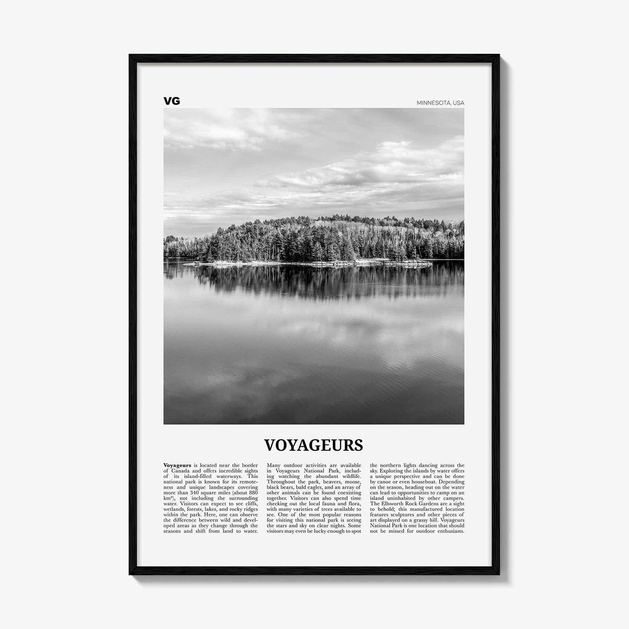 Voyageurs National Park Print Black and White, Voyageurs Wall Art, Voyageurs Poster, Voyageurs Photo, Voyageurs Wall Décor, Minnesota, USA