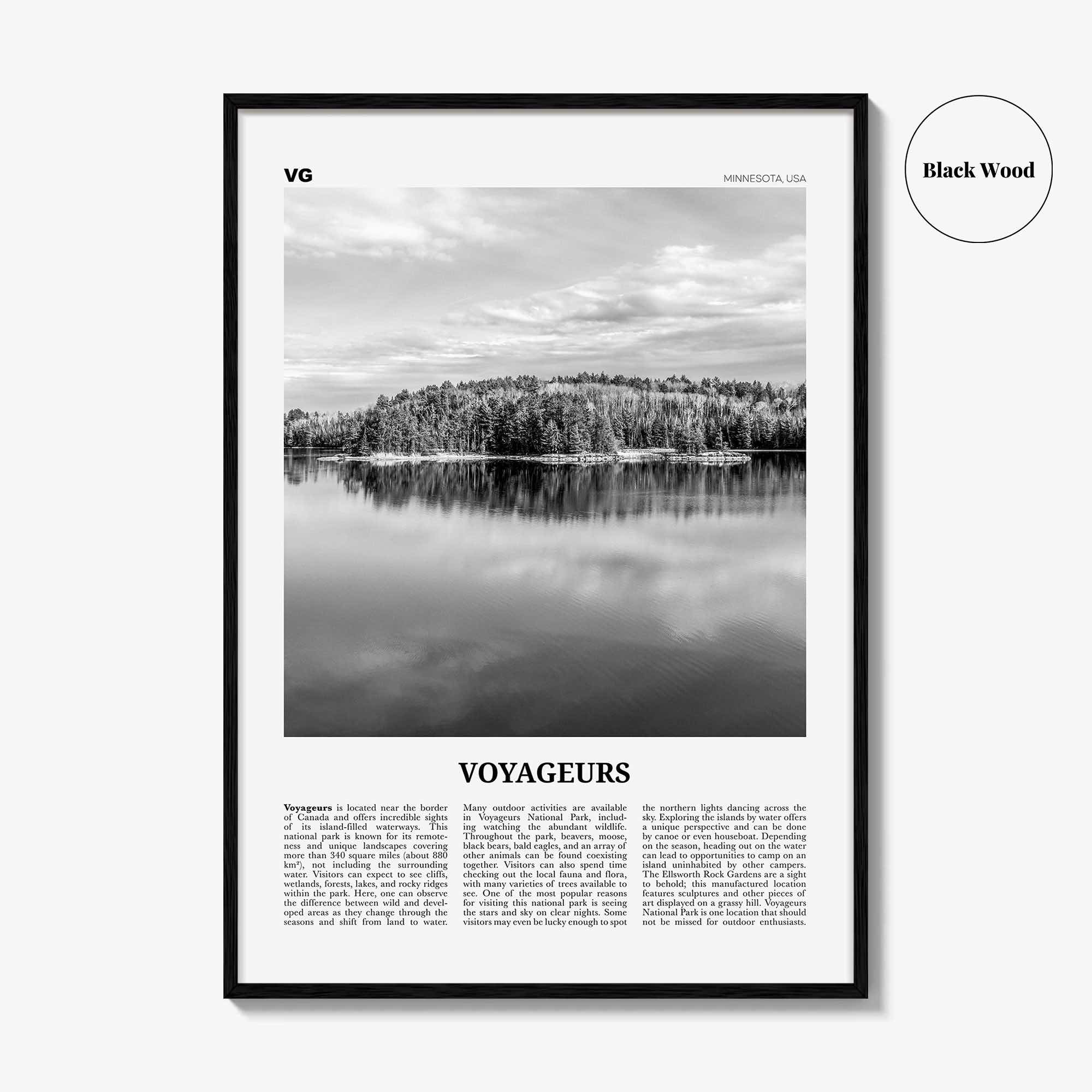 Voyageurs National Park Print Black and White, Voyageurs Wall Art, Voyageurs Poster, Voyageurs Photo, Voyageurs Wall Décor, Minnesota, USA