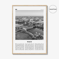 Waco Print Black and White, Waco Wall Art, Waco Poster, Waco Photo, Waco Wall Décor, Texas, USA, United States