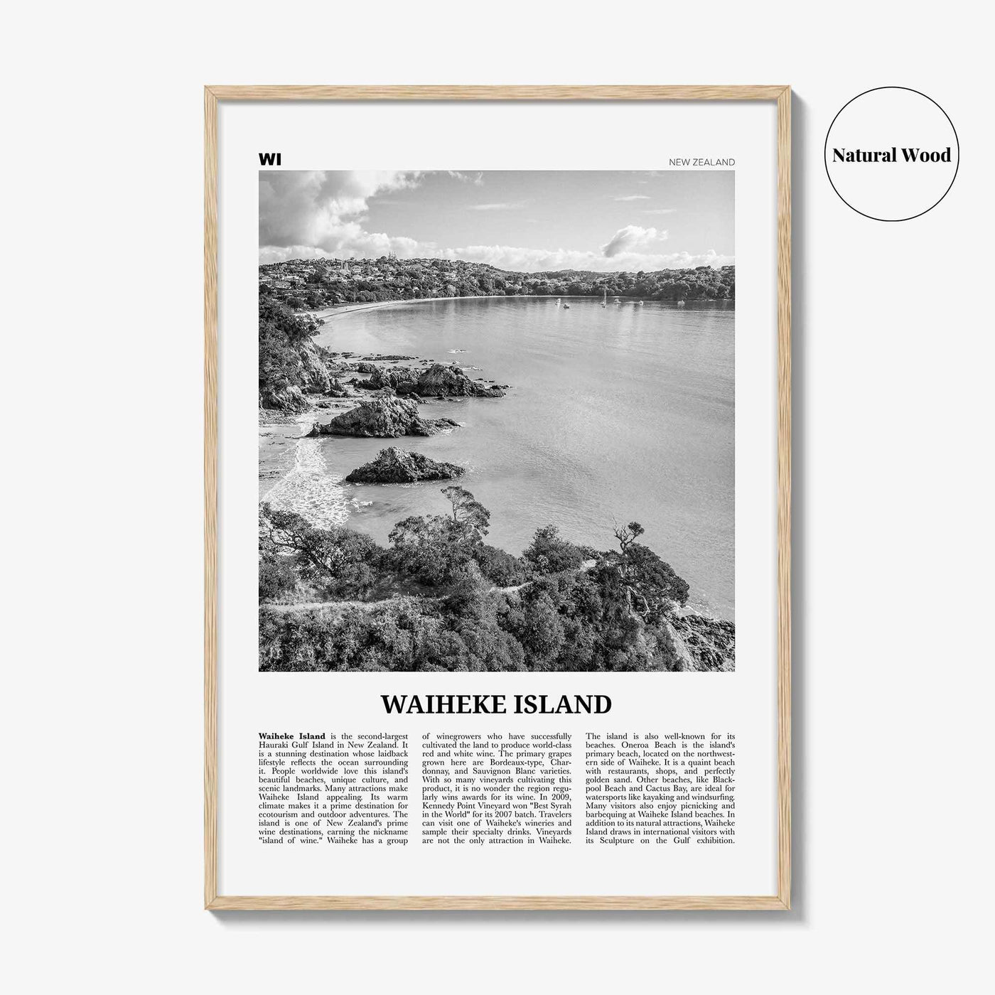 Waiheke Island Print Black and White, Waiheke Island Wall Art, Waiheke Island Poster, Waiheke Island Photo, Waiheke Island, New Zealand