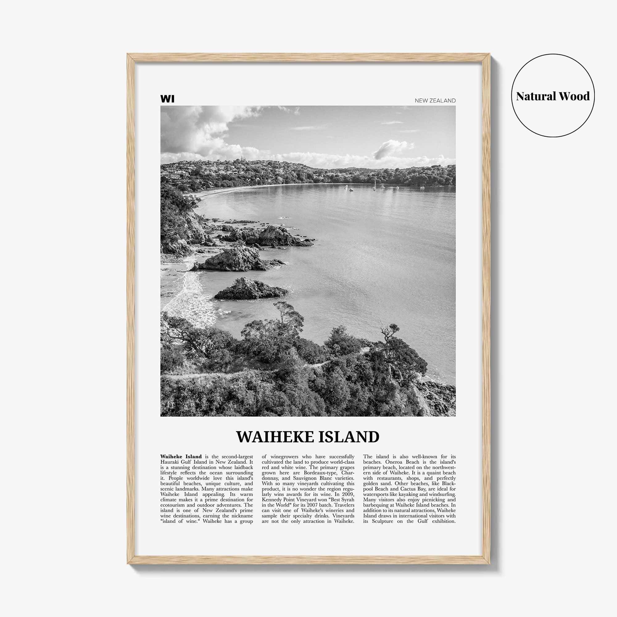 Waiheke Island Print Black and White, Waiheke Island Wall Art, Waiheke Island Poster, Waiheke Island Photo, Waiheke Island, New Zealand