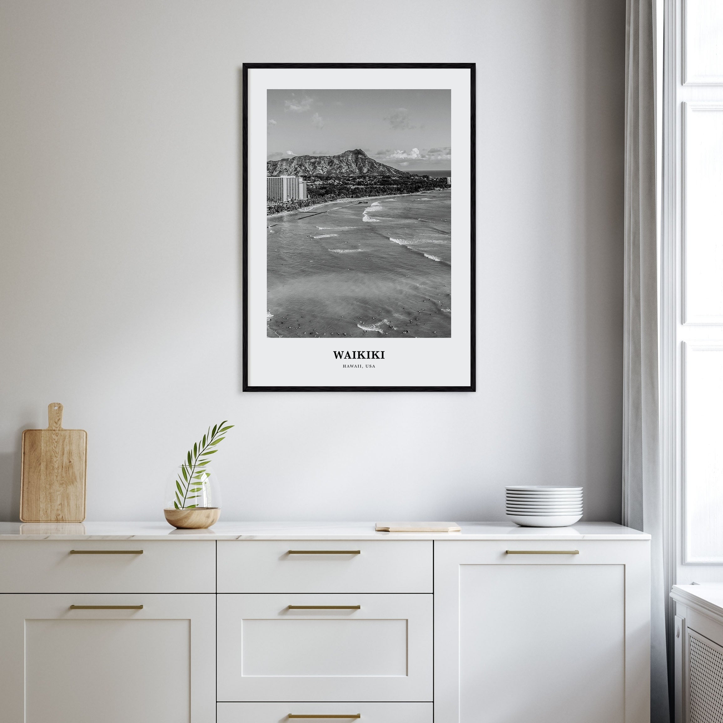 Waikiki Portrait B&W Poster
