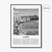 Waikiki Print Black and White, Waikiki Wall Art, Waikiki Poster, Waikiki Photo, Waikiki Decor, Honolulu, Hawaii, O'ahu Oahu North America