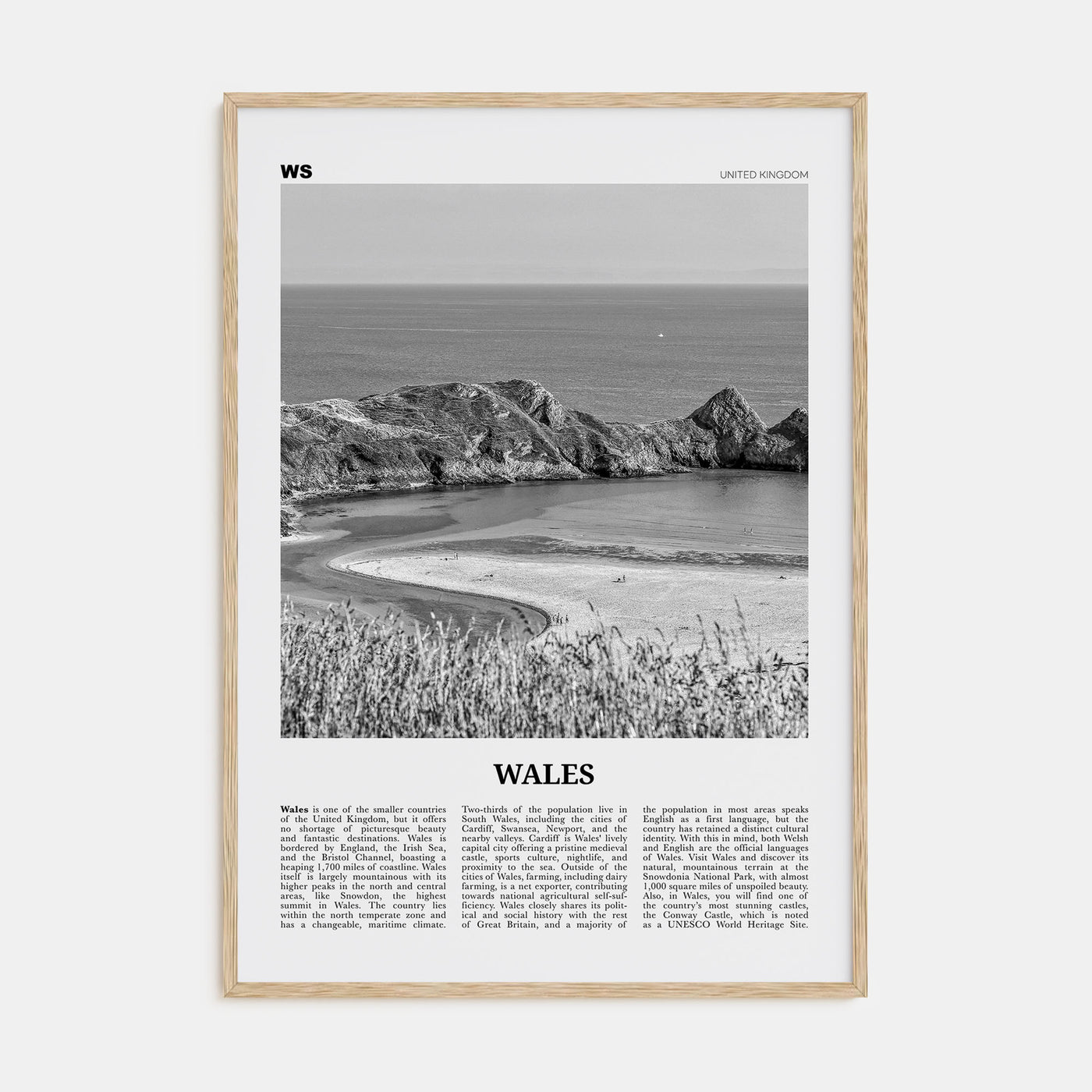 Wales Travel B&W Poster