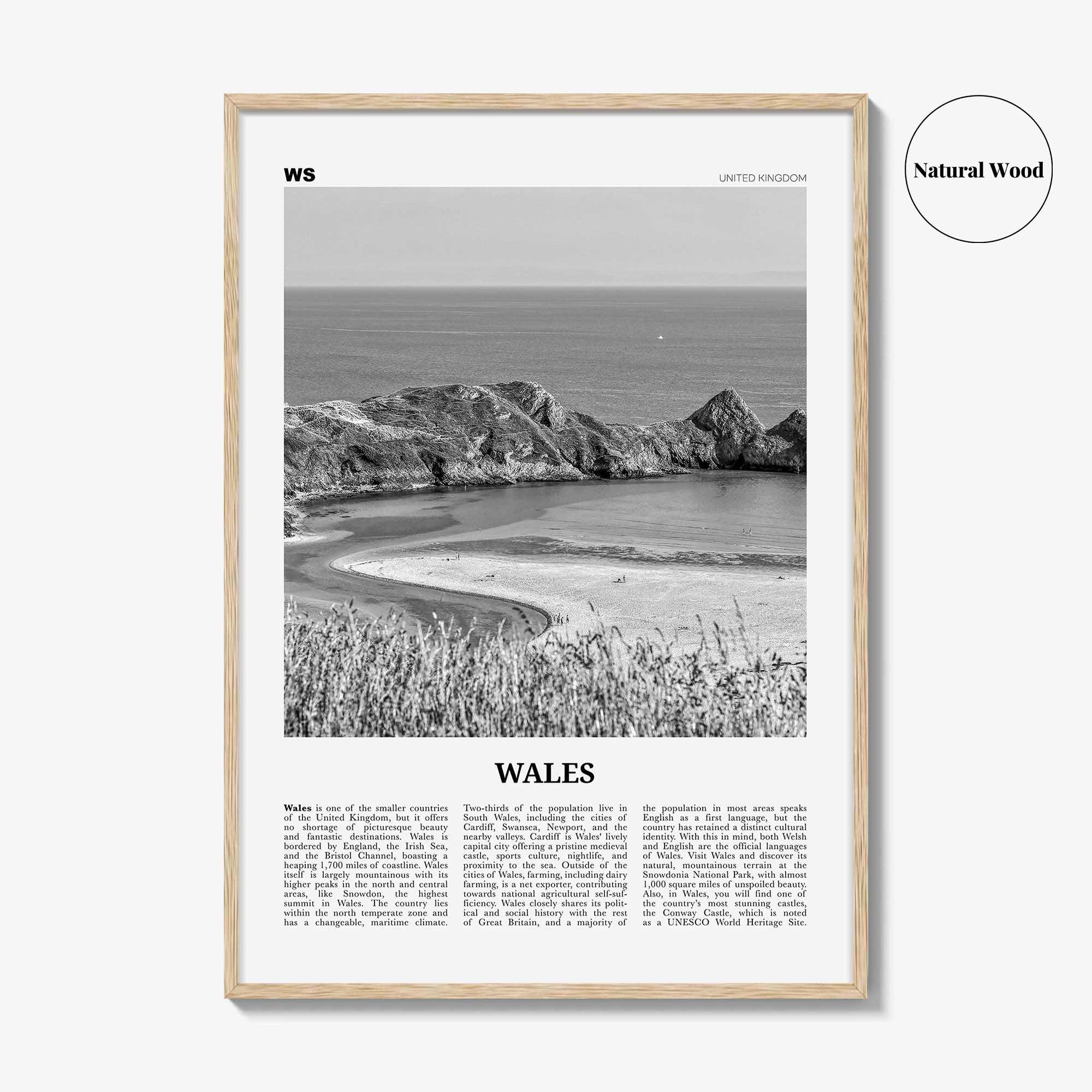 Wales Print Black and White, Wales Wall Art, Wales Poster, Wales Photo, UK, United Kingdom, Britain, Cardiff, Swansea, Europe