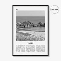 Wales Print Black and White, Wales Wall Art, Wales Poster, Wales Photo, UK, United Kingdom, Britain, Cardiff, Swansea, Europe