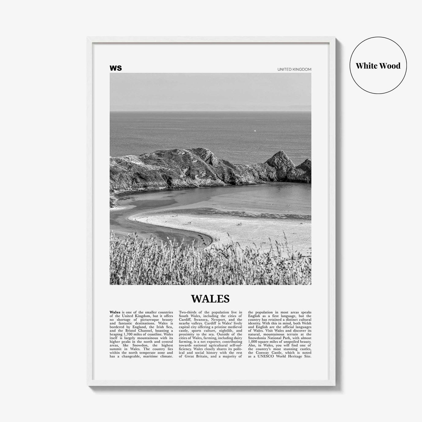 Wales Print Black and White, Wales Wall Art, Wales Poster, Wales Photo, UK, United Kingdom, Britain, Cardiff, Swansea, Europe