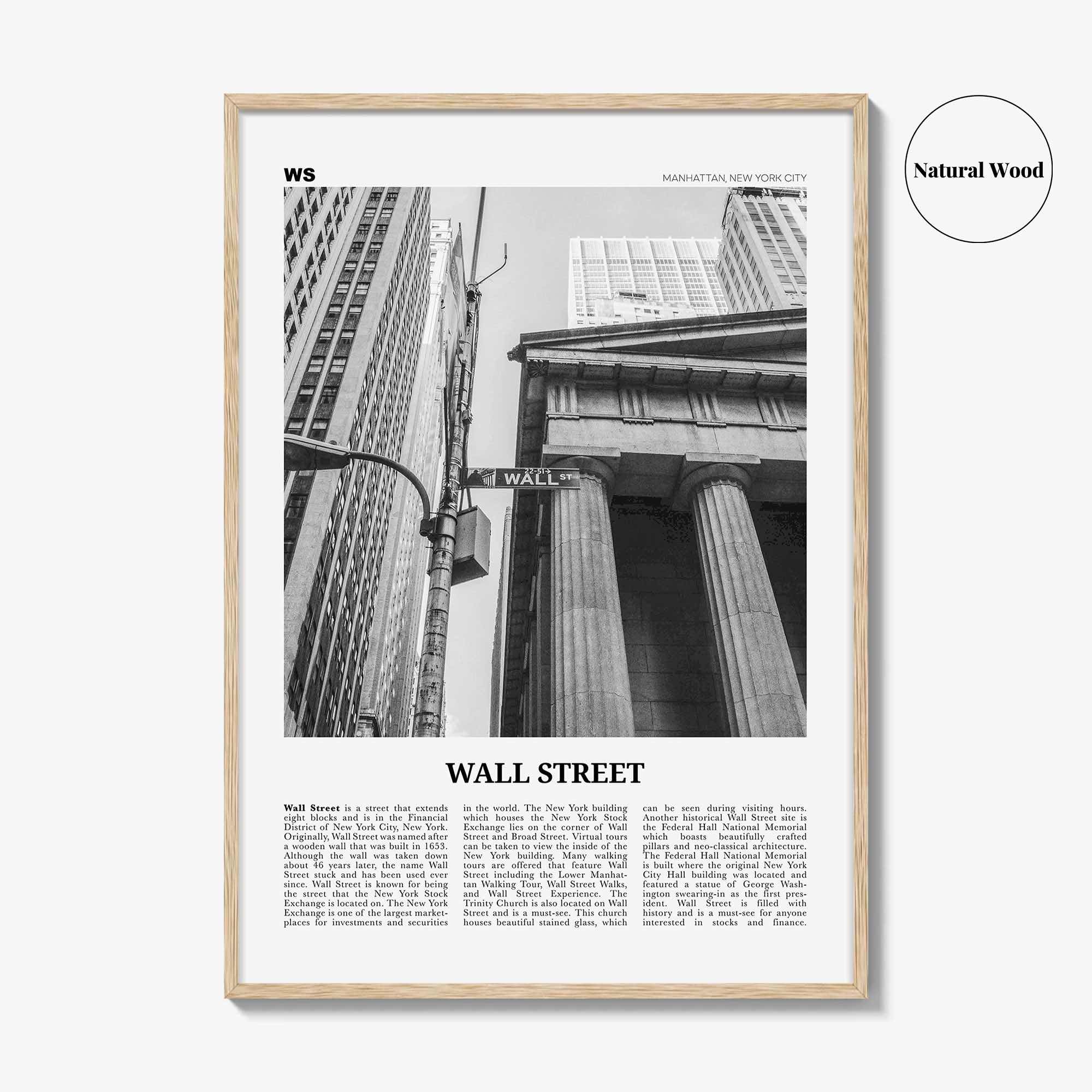 Wall Street Print Black and White, Wall Street Wall Art, Wall Street Poster, Wall Street Photo, Wall Street Décor, Manhattan, New York, USA
