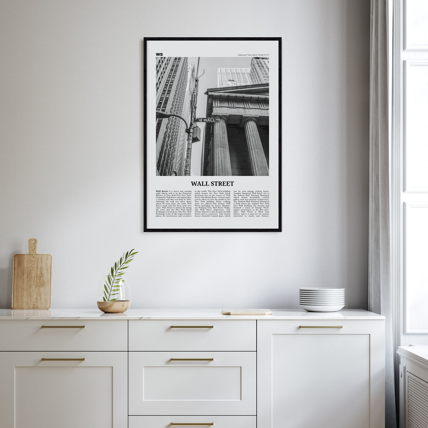 Wall Street Travel B&W Poster