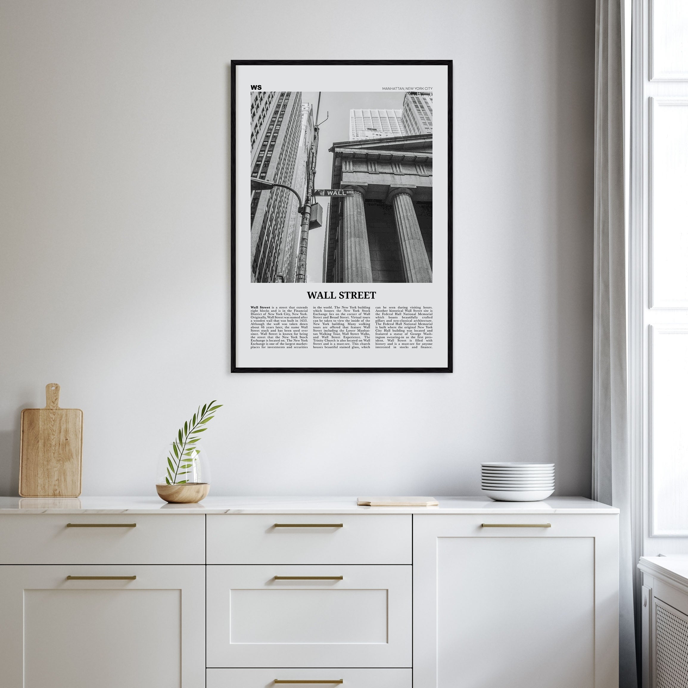 Wall Street Travel B&W Poster