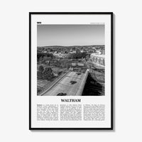 Waltham Print Black and White, Waltham Wall Art, Waltham Poster, Waltham Photo, Waltham Map, Waltham Wall Decor, Massachusetts, USA