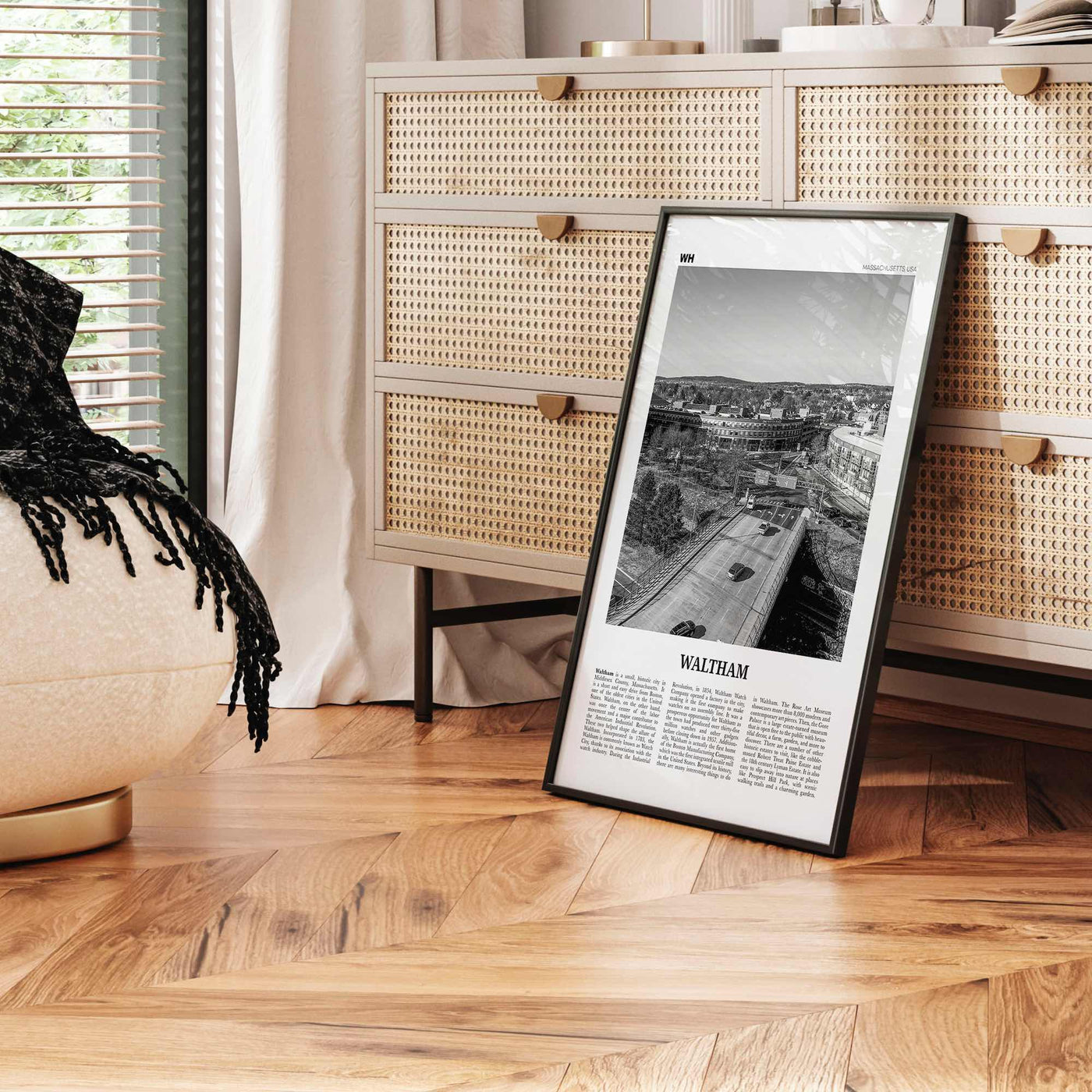 Waltham Print Black and White, Waltham Wall Art, Waltham Poster, Waltham Photo, Waltham Map, Waltham Wall Decor, Massachusetts, USA