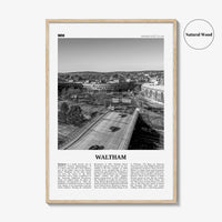 Waltham Print Black and White, Waltham Wall Art, Waltham Poster, Waltham Photo, Waltham Map, Waltham Wall Decor, Massachusetts, USA