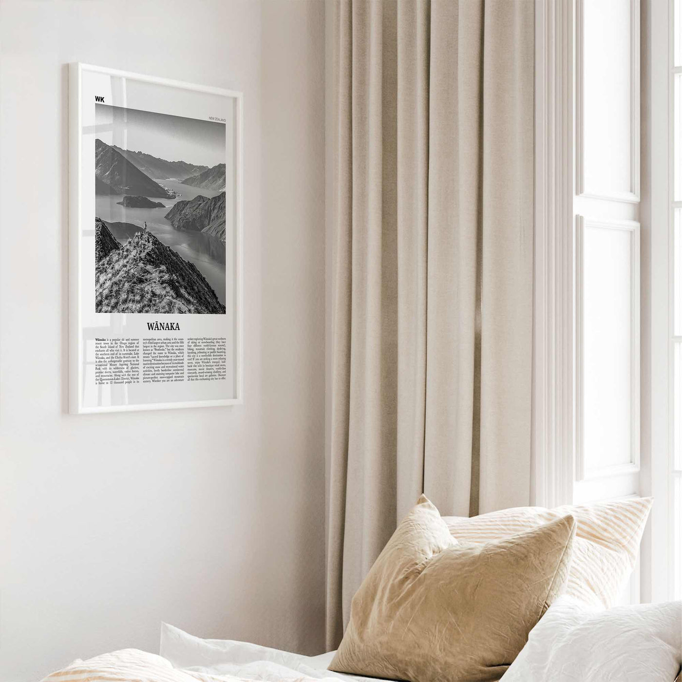 Wanaka Print Black and White, Wanaka Wall Art, Wanaka Poster, Wanaka Photo, Wanaka Wall Décor,